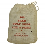 Vintage "100 Yale Golf Tees" Canvas Golf Tee Bag with Tees - S.M.A.G. - Crist Collection
