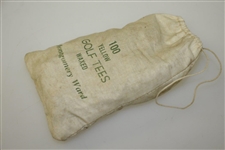 Vintage Montgomery Ward 100 Waxed Yellow Golf Tees Canvas Tee Bag with Tees - Crist Collection