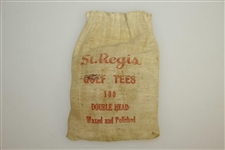 Vintage "St. Regis Double Head Golf Tees" Canvas Tee Bag with Tees - Crist Collection