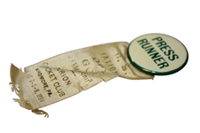 1934 US Open Championship at Merion Cricket Club Press Runner Badge - Olin Dutra Winner