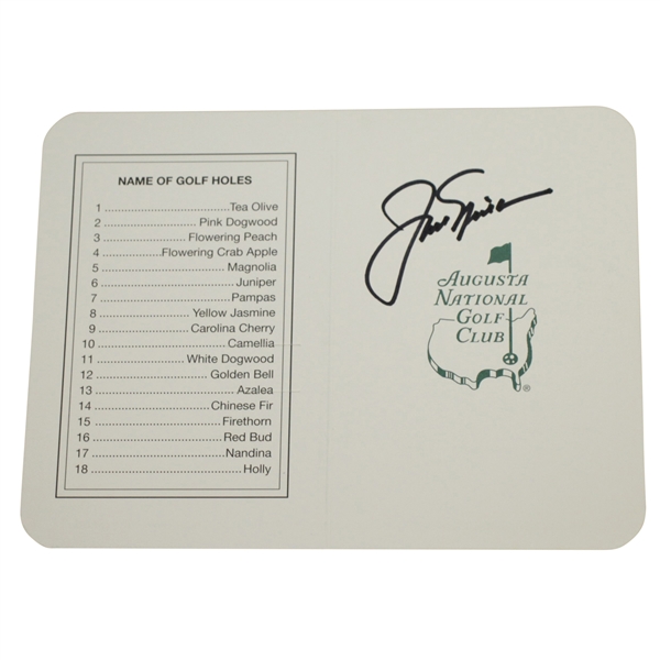 Jack Nicklaus Signed Augusta National Golf Club Scorecard JSA #Q05618