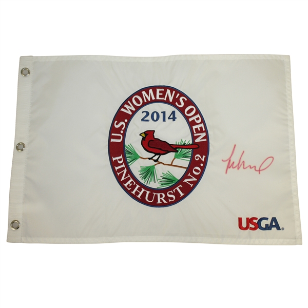Michelle Wie Signed 2014 US Women's Open at Pinehurst Embroidered Flag JSA ALOA