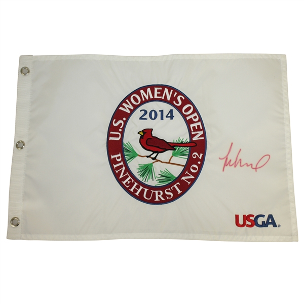 Michelle Wie Signed 2014 US Womens Open at Pinehurst Embroidered Flag JSA ALOA