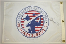 Tom Kite Signed White 1992 US Open Championship at Pebble Beach Flag JSA #N48536