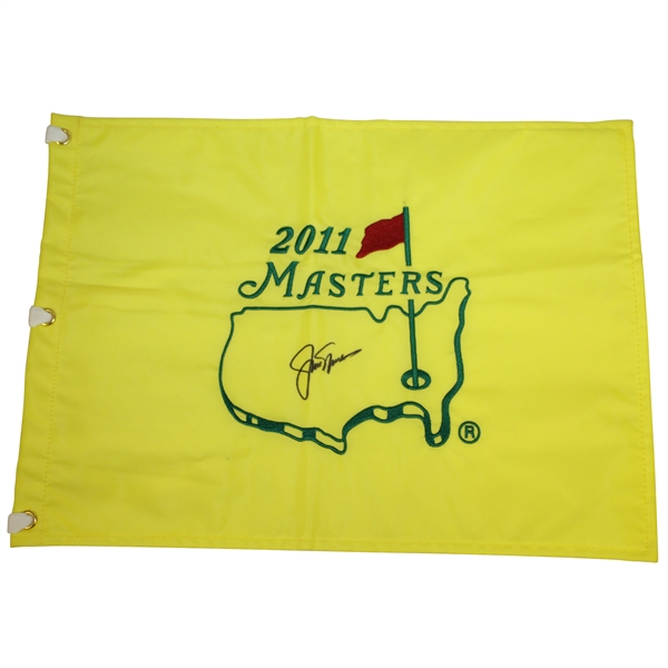 Jack Nicklaus Signed 2011 Masters Embroidered Flag JSA ALOA