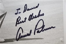 Arnold Palmer Signed & Inscribed 8x10 Mid-Swing Photo JSA ALOA
