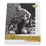 Jack Nicklaus Signed Upper Deck The Golden Bear 1972 US Open Golf Card JSA #EE05717