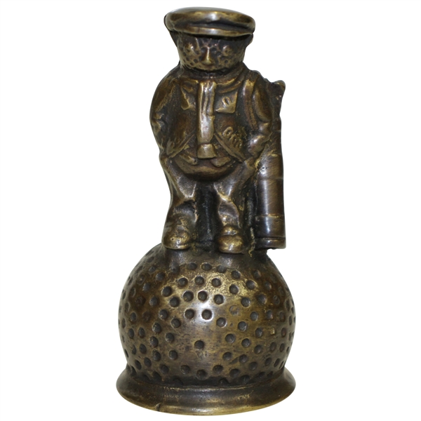 Vintage Dunlop Man Brass Bell with Original Patina