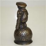 Vintage Dunlop Man Brass Bell with Original Patina