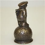 Vintage Dunlop Man Brass Bell with Original Patina
