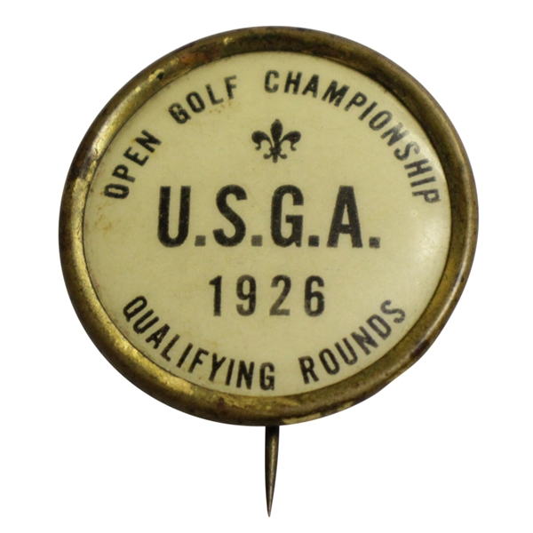 1926 US Open Qualifying Rounds Contestant Badge - Bobby Jones Victory!