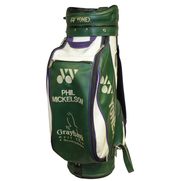 Phil Mickelson Signed & Used Phoenix Open Yonex Bag JSA FULL #Y54759