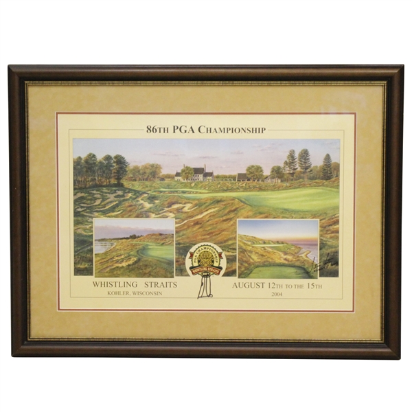 2004 PGA Championship at Whistling Straits Print Signed by Ernie Els & Artist JSA ALOA