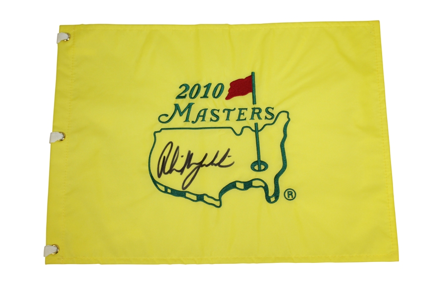 Phil Mickelson Signed 2010 Masters Embroidered Flag JSA ALOA