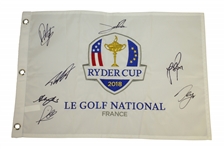 2018 Ryder Cup Flag Signed by Europeans Rahm, Rose, Garcia, Molinari & Others JSA ALOA