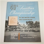 1949 US Amateur Championship at Oak Hill CC Program & Pairing Sheet - Charles Coe Winner