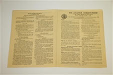 1949 US Amateur Championship at Oak Hill CC Program & Pairing Sheet - Charles Coe Winner
