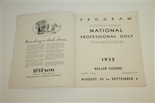 1932 PGA Championship at The Keller Course Program - Olin Dutra Winner