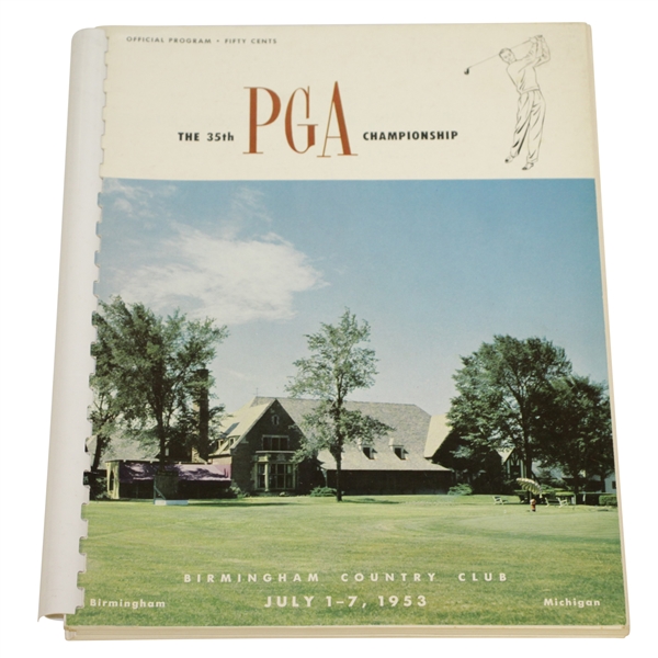 1953 PGA Championship at Birmingham CC Program - Walter Burkemo Winner