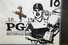 Brooks Koepka Dual-Signed 2019 PGA Championship Flag Custom Presentation JSA FULL