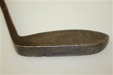 Circa 1913 Edwin Winkworth Stamped Squared Steel Shaft Putter w/ Rainbow Dot Face