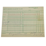 Dwight D Eisenhower Signed & Used Gettysburg CC Scorecard w/ Munday Hole-In-One JSA ALOA