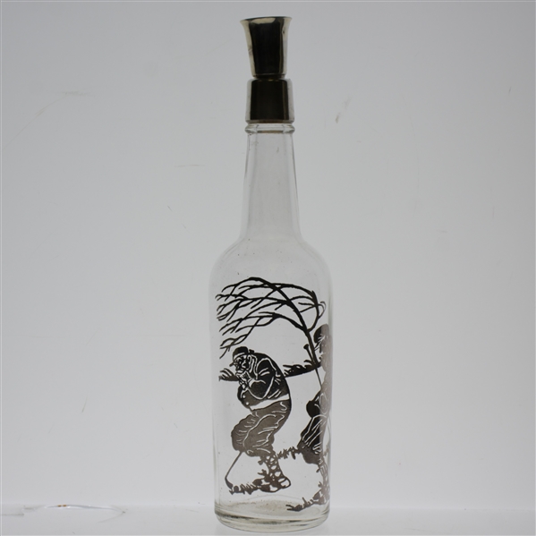 Vintage Sterling Silver Inlay Glass Decanter w/ Silver Stopper