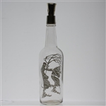 Vintage Sterling Silver Inlay Glass Decanter w/ Silver Stopper