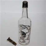 Vintage Sterling Silver Inlay Glass Decanter w/ Silver Stopper