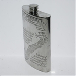 St. Andrews 'The Old Course' Pewter Flask with Course Layout - Good Condition