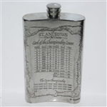St. Andrews 'The Old Course' Pewter Flask with Course Layout - Good Condition