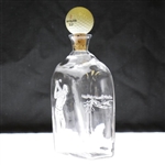 Deep Etched Glass Golfer Decanter w/ Stopper