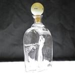 Deep Etched Glass Golfer Decanter w/ Stopper