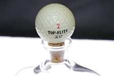 Deep Etched Glass Golfer Decanter w/ Stopper