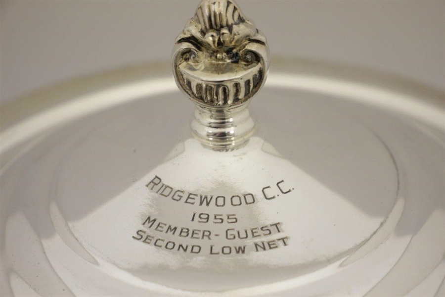 1955 Ridgewood CC Member Guest Etched Silver Trophy Chafing Pan w/ Lid