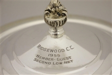 1955 Ridgewood CC Member Guest Etched Silver Trophy Chafing Pan w/ Lid