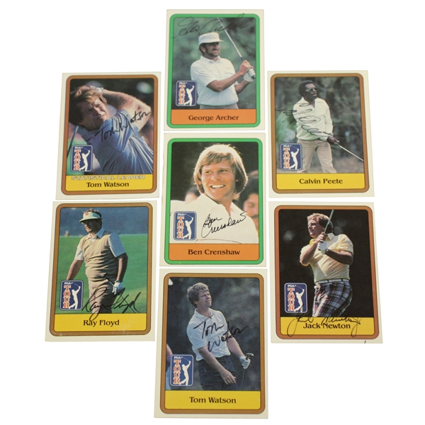 Watson, Archer, Crenshaw, Floyd & Peete Signed Key Donruss PGA Tour Cards JSA ALOA