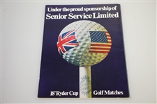 1969 Ryder Cup at Royal Birkdale Golf Club Program- Jack Nicklaus The Concession