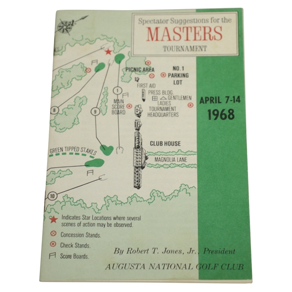 1968 Masters Tournament Spectator Guide - Bob Goalby Winner