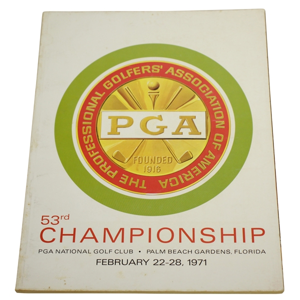 1971 PGA Championship at PGA National Program - Nicklaus Win