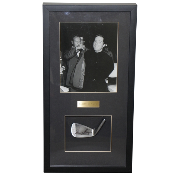 Gary Player Signed Golf Club Head Shadowbox Presentation w/ 1961 Masters Photo JSA ALOA