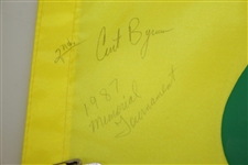 Jack Nicklaus Signed Memorial Flag w/ 1987 Champion & Runner Up JSA ALOA