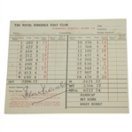Peter Thompson Signed Royal Birkdale Golf Club Scorecard JSA ALOA