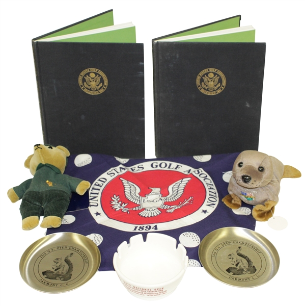 Tom Watson Signed USGA Hardbound Books w/ US Open Ashtrays & Others  