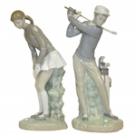 Lladro Handmade in Spain Golfing Pair Porcelain Figurines