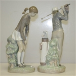 Lladro Handmade in Spain Golfing Pair Porcelain Figurines