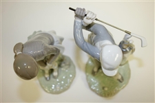 Lladro Handmade in Spain Golfing Pair Porcelain Figurines
