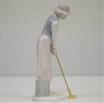 Porcelain Statue of Lady Golfer w/ Putter by Russ