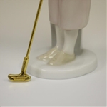 Porcelain Statue of Lady Golfer w/ Putter by Russ