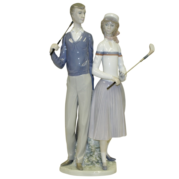 Lladro Handmade in Spain Golfing Pair Porcelain Figurines